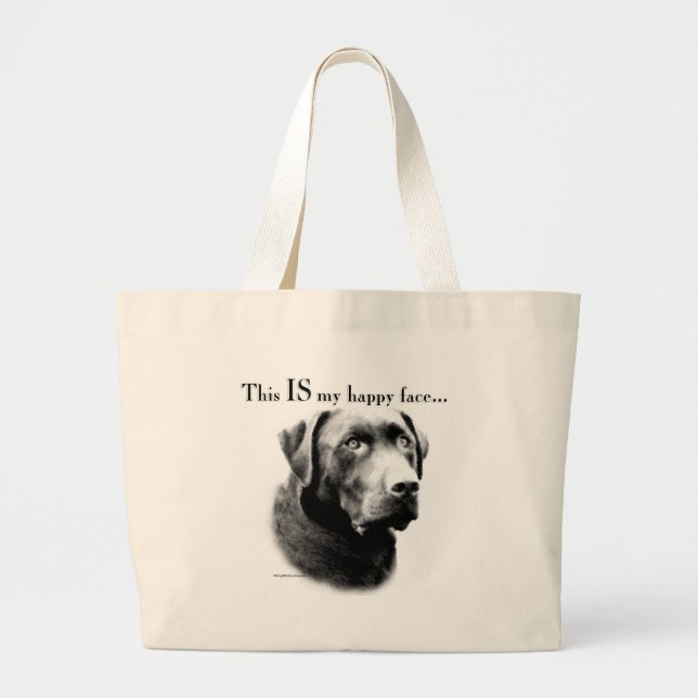 Labrador Happy Face Large Tote Bag (Front)