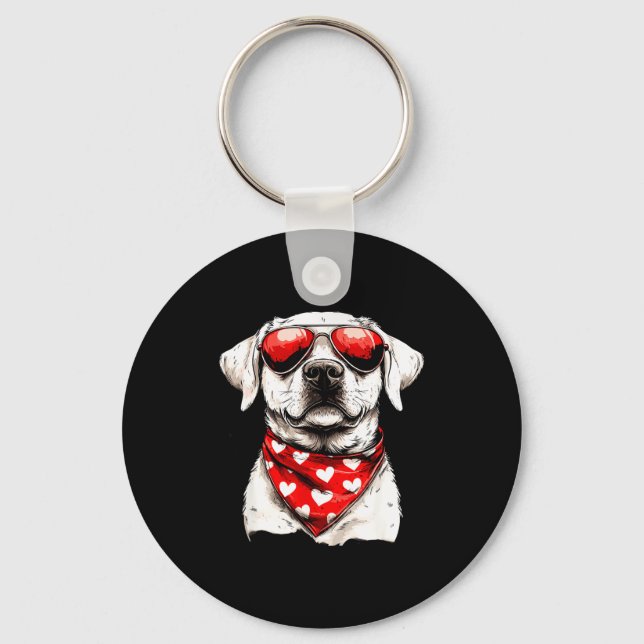 Labrador Heart Bandana Cool Lab Dog Lover Men Wome Key Ring (Front)