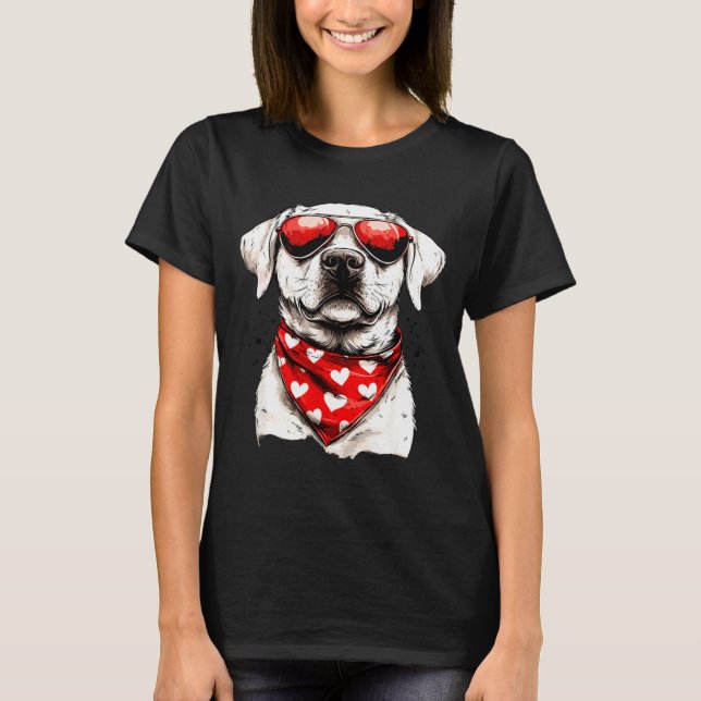 Labrador Heart Bandana Cool Lab Dog Lover Men Wome T-Shirt (Front)