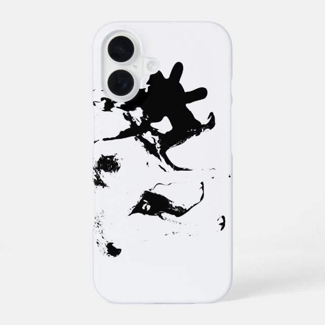 Labrador In Action – Bold Linework iPhone 16 Case (Back)