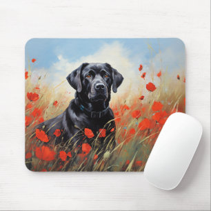 Labrador in poppies mouse mat