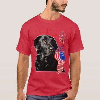 Labrador July 4th Black Lab Patriotic American Fla T-Shirt