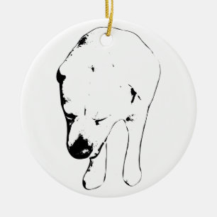 Labrador Keepsake, Gentle Head-Down Ceramic Tree Decoration