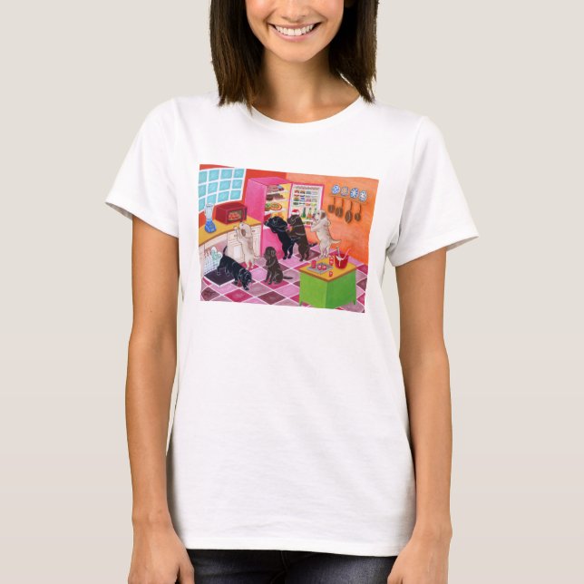 Labrador Kitchen Party Painting T-Shirt (Front)