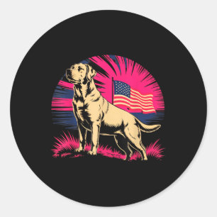 Labrador Lab Dog Lover Patriotic Dog 4th Of July Classic Round Sticker