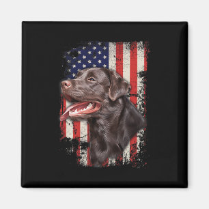 Labrador Labs Patriotic American Flag 4th Of July  Magnet