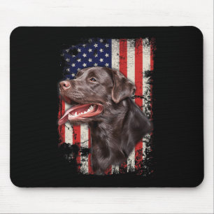 Labrador Labs Patriotic American Flag 4th Of July Mouse Mat