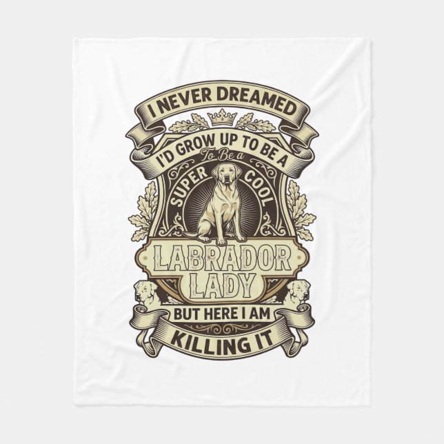 Labrador Lady Dog Crown Shield_1 Fleece Blanket (Front)