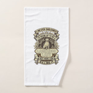 Labrador Lady Dog Crown Shield_1 Hand Towel