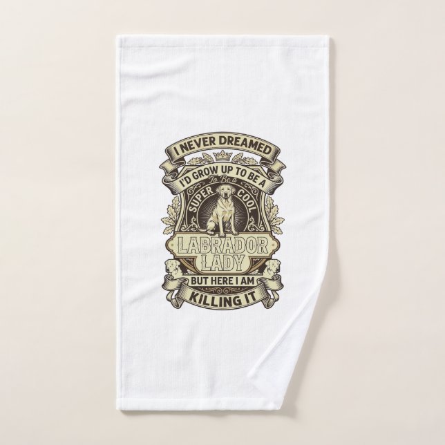 Labrador Lady Dog Crown Shield_1 Hand Towel (Hand Towel)