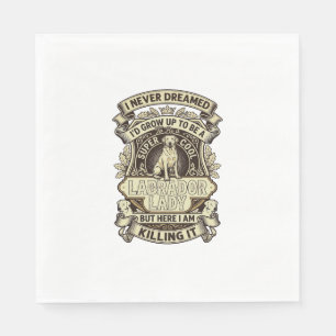 Labrador Lady Dog Crown Shield_1 Napkin