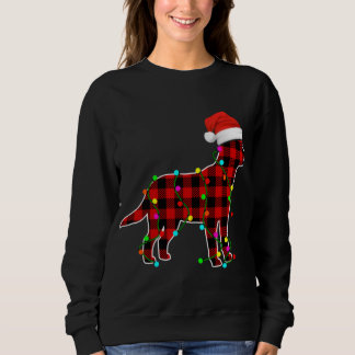 Labrador Lights Red Plaid Puppy Santa Hat Christma Sweatshirt