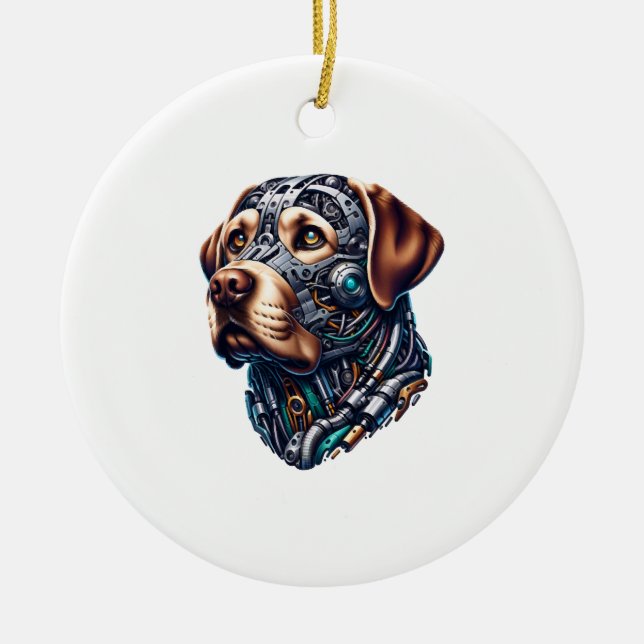 Labrador Lover Android Inspired Art Ceramic Tree Decoration (Front)