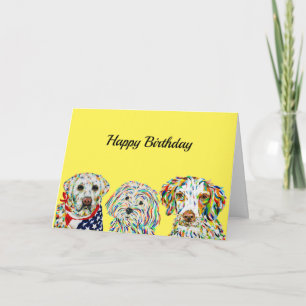 Labrador Maltipoo Brittany Spaniel Birthday Card