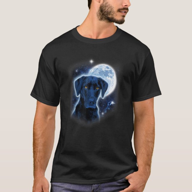 Labrador Mum Full Moon Black Chocolate Lab Dog for T-Shirt (Front)