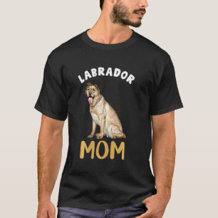 Labrador Mum Leopard Print Yellow Labrador Retriev T-Shirt