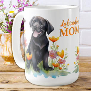 Labrador Mum Retriever Modern Floral Puppy Dog Coffee Mug