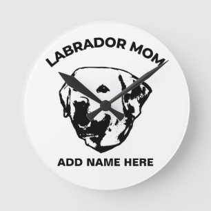 Labrador Mum Round Clock