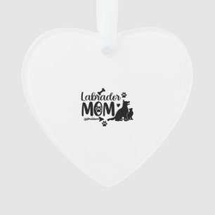 Labrador Mum SVG � Dog Silhouette & Paw Print Desi Ornament