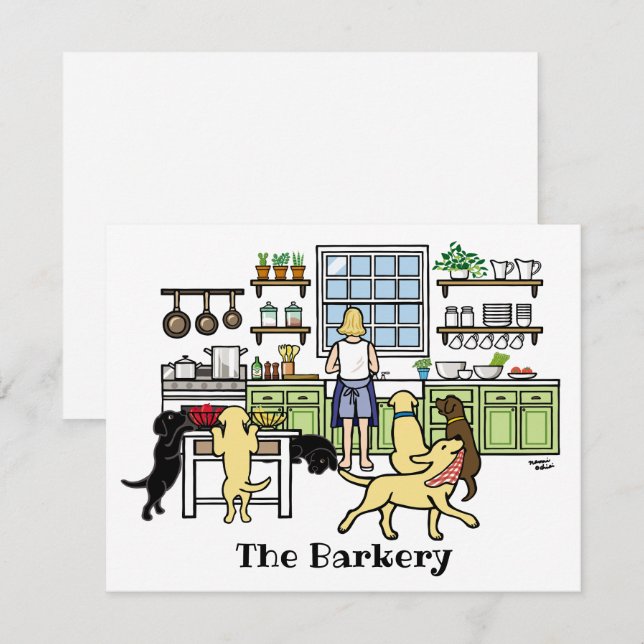 Labrador Mum's Kitchen Blonde Card (Front/Back)