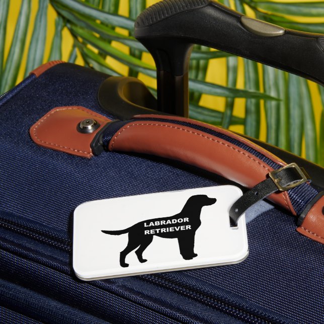 labrador name silhouette luggage tag (Front Insitu 3)
