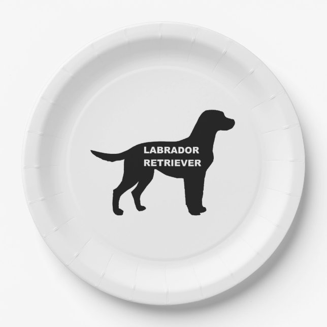 labrador name silhouette paper plate (Front)