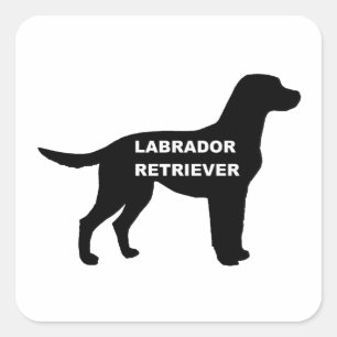 labrador name silhouette square sticker