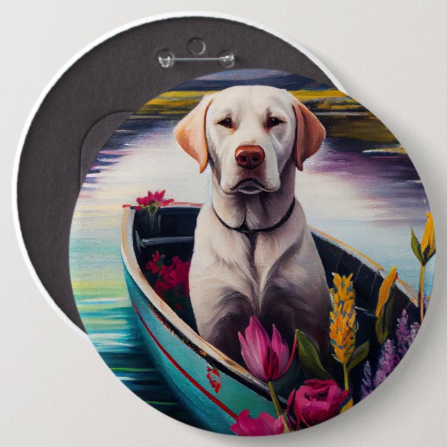 Labrador on a Paddle: A Scenic Adventure 6 Cm Round Badge (Front & Back)