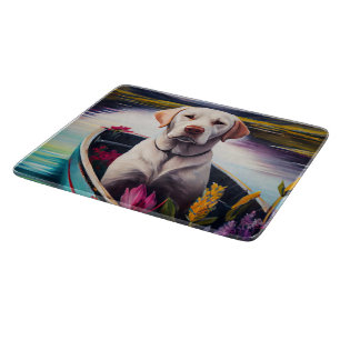 Labrador on a Paddle: A Scenic Adventure Cutting Board