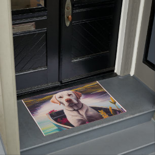 Labrador on a Paddle: A Scenic Adventure Doormat