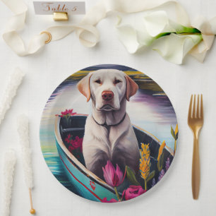Labrador on a Paddle: A Scenic Adventure Paper Plate