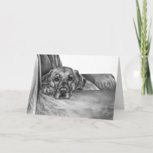 Labrador on Chair Drawing by Kelli Swan Card