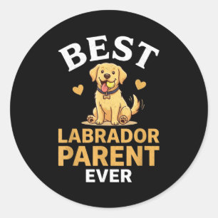 Labrador parent cute retro yellow lab owner design classic round sticker