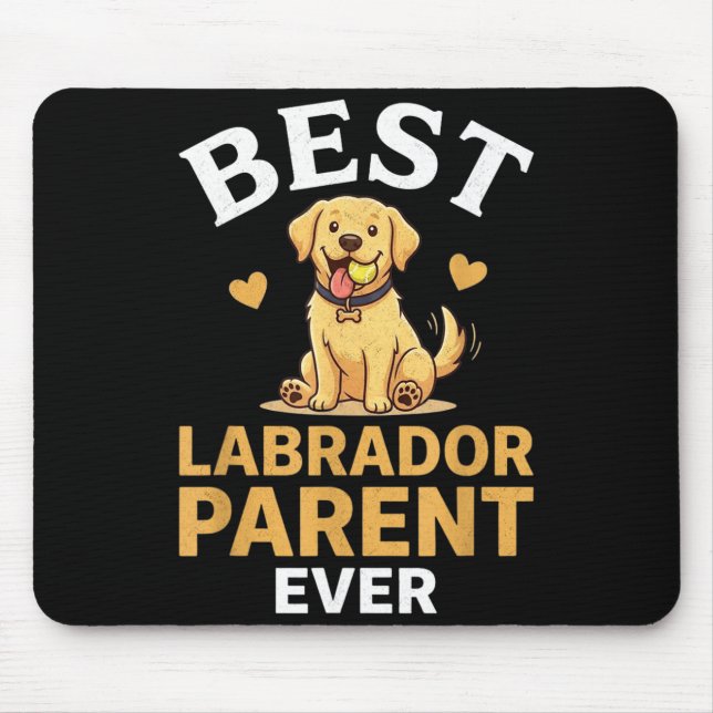 Labrador parent cute retro yellow lab owner design mouse mat (Front)