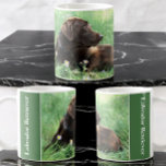 Labrador Photo Placeholder Side Handle Text  Coffee Mug<br><div class="desc">This mug features my digitally edited close-up photograph of a chocolate Labrador Retriever lying in lush green grass and purple flowers as a placeholder photo. Keep this photo or replace it with one of your favourite horizontal photos. Personalise the text on both sides of the handle.</div>