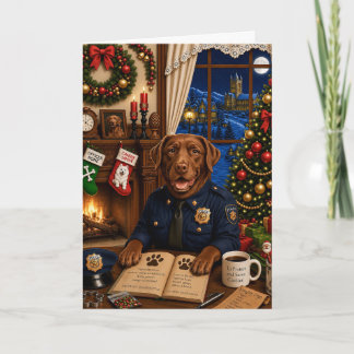 Labrador Police Dog Holiday Card