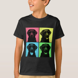 Labrador Pop Art Funny Black Lab Dog Lover Photo T-Shirt
