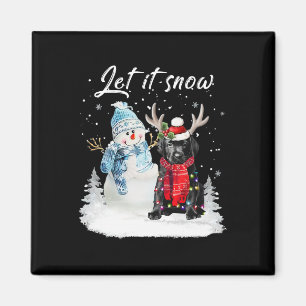 Labrador Pup Santa Dog Christmas Snowman Xmas Paja Magnet