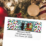 Labrador Puppies and Sleigh Christmas Labels<br><div class="desc">Cute Labrador Puppies and Sleigh Christmas Address Labels!  Whimsy and cute Labrador Retriever Cartoon created Naomi Ochiai from Japan. Nice for dog lovers who love Labrador dogs.    Delightful design for Christmas with snow flakes.  You can customise text and more!</div>