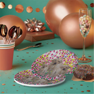 Labrador Puppies Oil Paint, Paper Plate