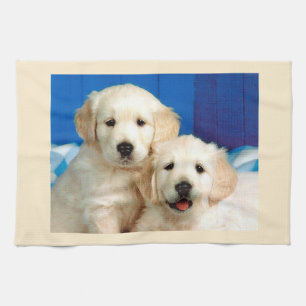 Labrador puppies tea towel