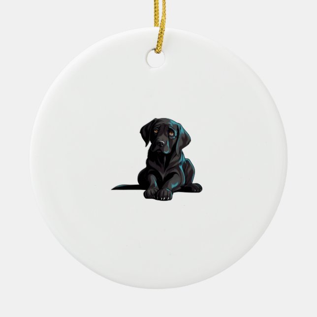 Labrador Puppy   Ceramic Tree Decoration (Front)
