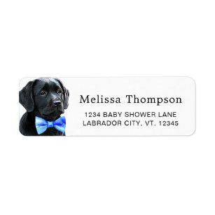 Labrador Puppy Dog Black Lab Return Address Label