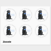 Labrador Puppy Dog Blue Boy Baby Shower Classic Round Sticker (Sheet)