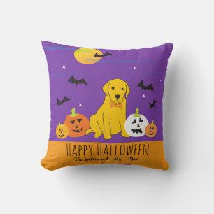 Labrador Puppy Dog Pumkin Halloween Decorative Cushion