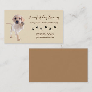 Labrador Puppy Paw Prints Canine Dog Training Pet  Business Card