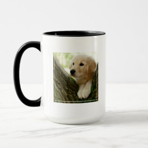 Labrador Puppy Sitting In A Woodland Setting Mug