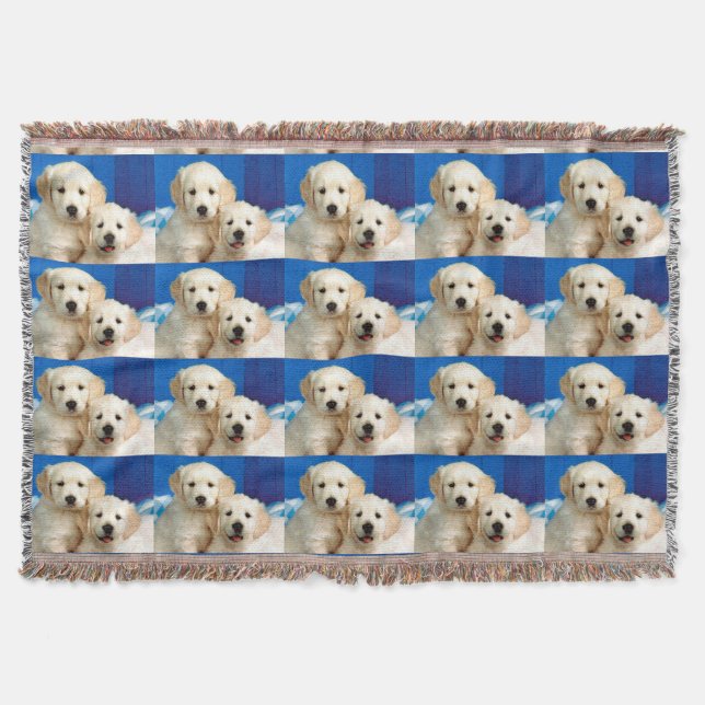 Labrador pups throw blanket (Front)