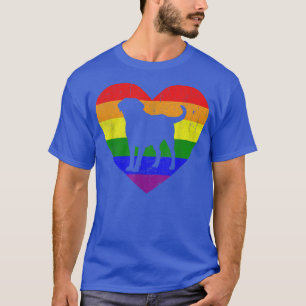 Labrador Rainbow Flag Heart For LGBT Gay Lesbian S T-Shirt