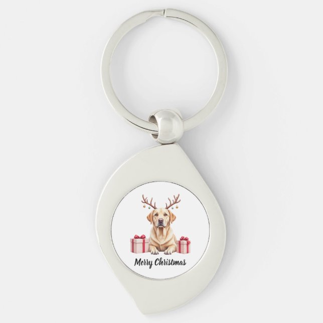 Labrador Reindeer Key Ring (Front)